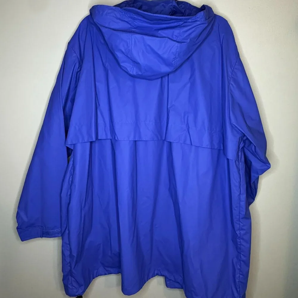 Lands' End Women's Hooded Rain‎ Jacket Blue Plus Size 2X